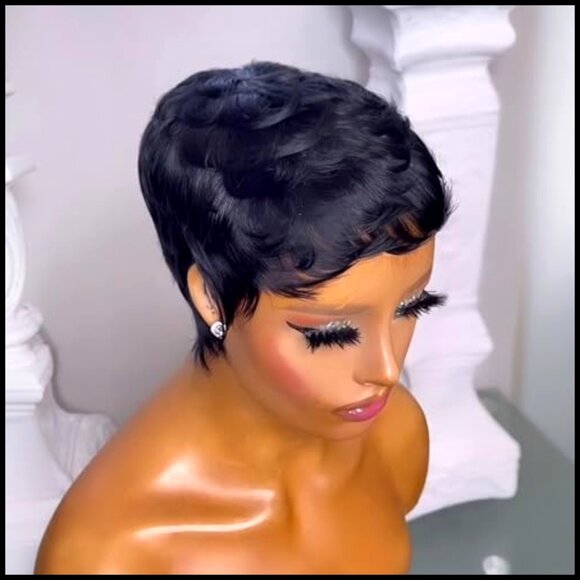 Human Hair Pixie Cut Wig Glueless Wear and Go Layered Bangs Natural Looking main image 3